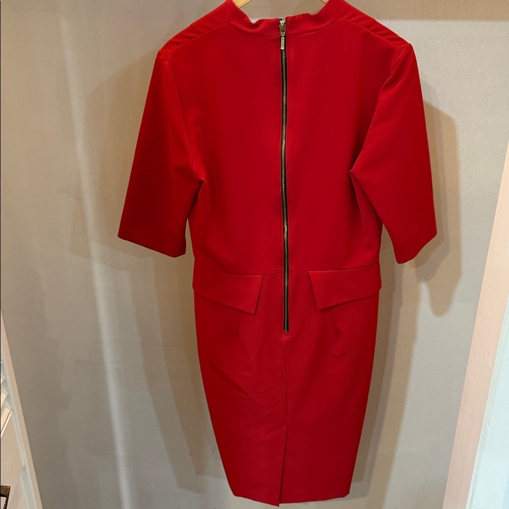 Elegant Red Women's Dress - Picture 7 of 12